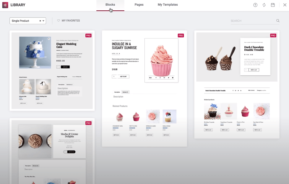 Modele woocommerce elementor
