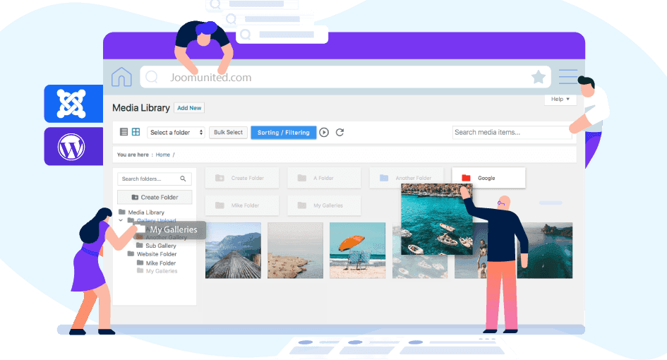 bibliotheque de medias avec dossiers