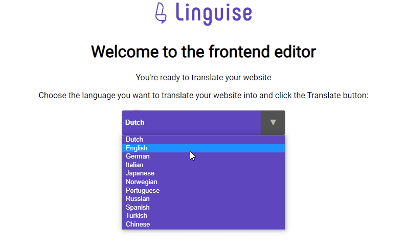 choix langue editeur