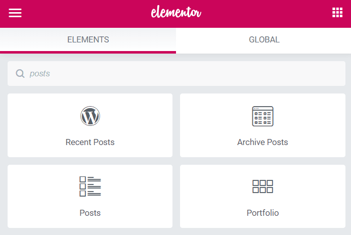 posts elementor