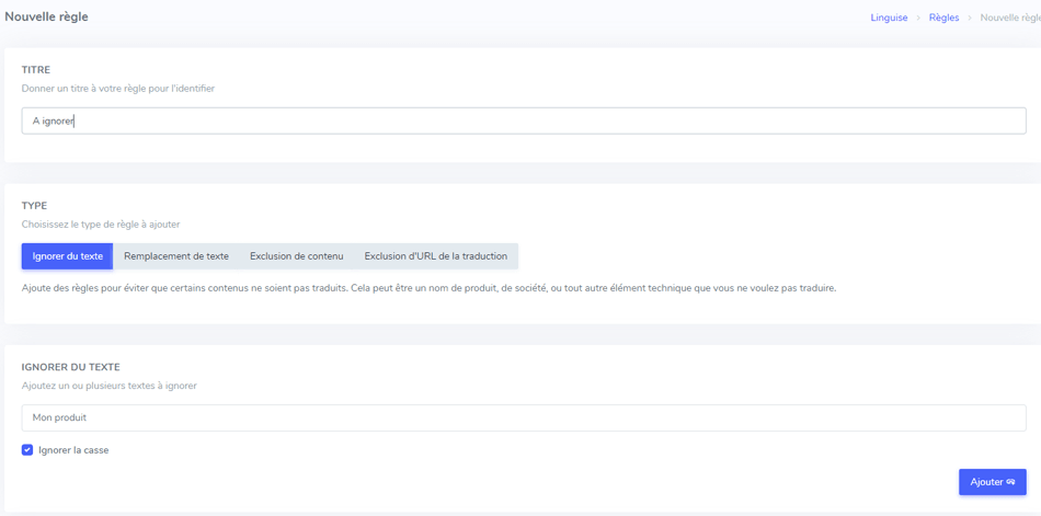 regle de traduction