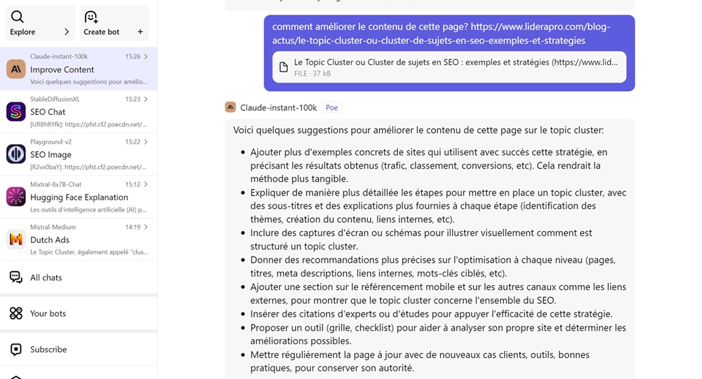 SEO et AI ameliorer page