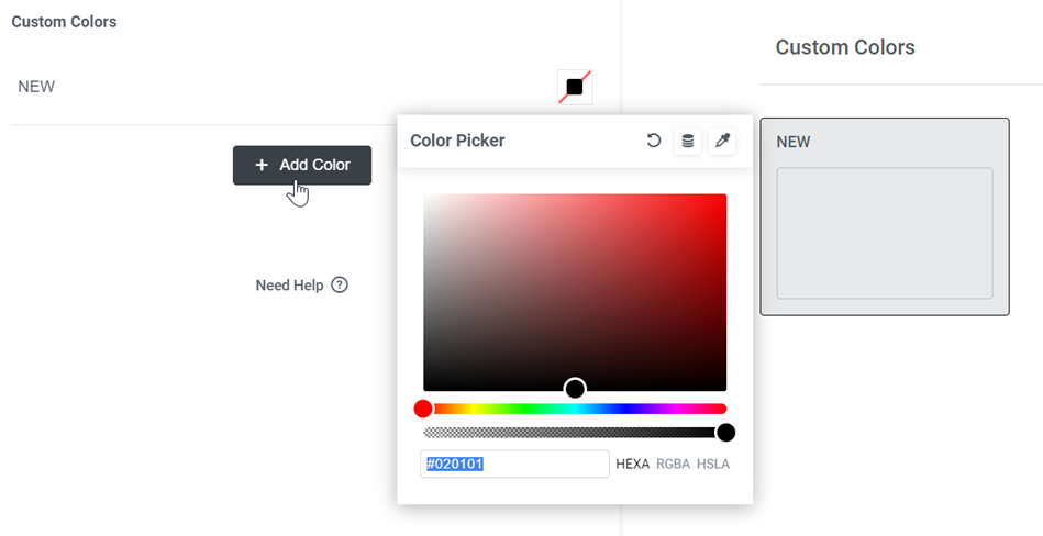 ajouter nouvelle couleur