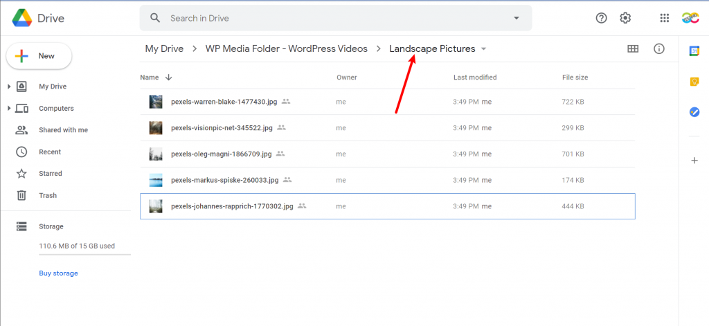 Synced folders in Google Drive